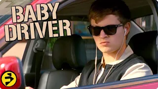 BABY DRIVER (2017) Opening Car Chase Scene | Ansel Elgort