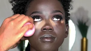 HOW TO DO FULL FACE MAKEUP ON VERY DARK SKIN. // EBONY SKIN