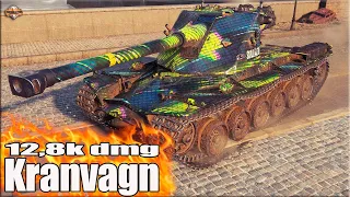 Грамотный бой на шведском ТТ ✅ 12,8k dmg Kranvagn World of Tanks лучший бой