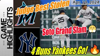 New York Yankees vs Miami Marlins  [Highlights] Judge Best Stolen & Soto Grand Slam | MLB Highlights