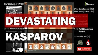 Devastating Kasparov | Garry Kasparov vs Anatoly Karpov analyzed by Stockfish | 1986