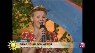 Sanna Nielsen firar 20 år som artist - se första uppträdandet - Nyhetsmorgon (TV4)