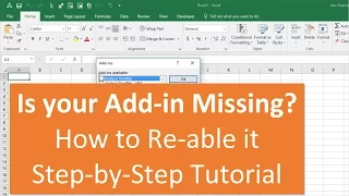 How to Re-enable an Add-in that is Disabled or Missing