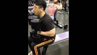 150lbs dumbbell bench press