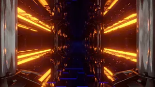 Futuristic Dark Blue Tunnel Alien Corridor Hallway Background Wallpaper | 4k Relaxing Screensaver