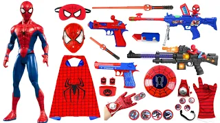 Spider-man Toys Collection Unboxing Review-Cloak，Mask，gloves，pistol，Shield，Laser sword