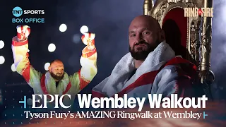 EPIC 👑 Tyson Fury's AMAZING Ringwalk at Wembley Stadium Before Facing Dillian Whyte 🏟️ #FuryUsyk