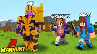 Speedrunner VS Hunter With My Girlfriends But, I Become a THANOS in Minecraft...