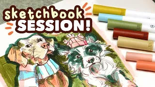 A Cozy Little Sketchbook Session! // winter pups & my FAVOURITE markers