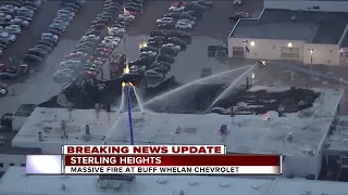 Massive fire rips through Buff Whelan Chevrolet in Sterling Heights
