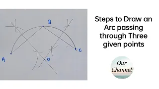 Steps to Draw an Arc passing through Three given points| Engineering Drawing