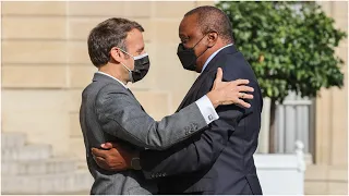 WOW! SEE HOW PRESIDENT UHURU WAS RECEIVED AT THE ELYSEE PALACE IN PARIS BY FRENCH PRESIDENT MACRON!!