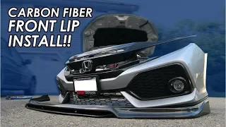 Carbon Fiber Front Lip Install On My 10th Gen Honda Civic Si! Not Available In the USA :(!