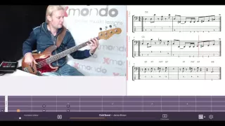Bass-Tutorial | Cold Sweat - J.Brown | tabs+notes+fast+slow with fretboard view