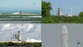 SpaceX Dragon CRS-12 Falcon 9 multiangle liftoff