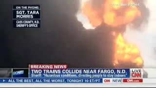 MASSIVE Series of Explosions as Crude Oil Train Collides nea