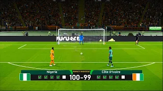 Nigeria vs Côte d'Ivoire - Longest Penalty Shootout | Final African Cup of Nations 2023 | PES