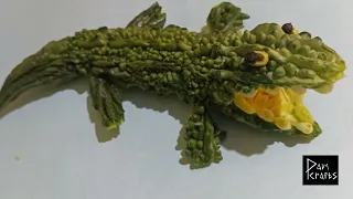 DIY crocodile | Vegetable craft | How to make bitter gourd crocodile #craft