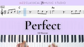 Perfect - Ed Sheeran | Piano Tutorial (EASY) | WITH Music Sheet | JCMS