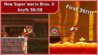 【First 36】New Super Mario Bros. U　Any% 36:58.63【FWR】