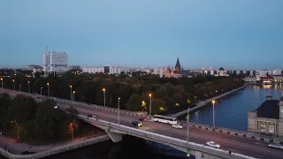 Калининград с высоты птичьего полёта, обзор с квадрокоптера, современный город
