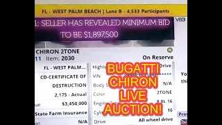 Live auction on junked Bugatti Chiron on Copart! Reserve price set at $1.9M!