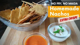 Nacho Chips / Homemade baked Nacho Chips / Healthy & Crispy Nachos