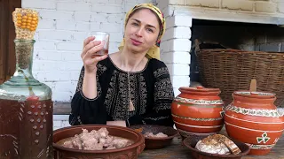 The most loved 😍 food in our village!  Cooking ancient dish and elite drink of Ukrainians