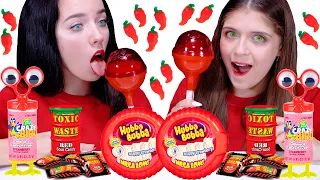 Eating Only One Color Food For 24 Hours! Red Food! Mukbang by LiLiBu #2