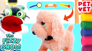 Fizzy Teaches Phoebe How to Be a Pet Vet & Craft DIY Play Doh Doctor Tools | Fun Videos For Kids