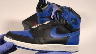 Black and Royal Blue Vintage Original Nike Air Jordan 1 Highs From 1985