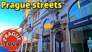 Prague streets (Na Perštýně, Street). Walking tour of Prague, Czech Republic.#asmr