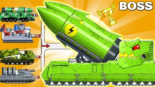 MEGA BOSS: BREAKTHROUGH ROCKET  vs MEGA TANK - Cartoons about tank/Nina tank cartoon