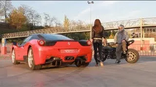 FERRARI VS KAWASAKI DRIFT MOTORCYCLE GYMKHANA STUNT MURDER DAYS 3