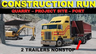 GAVRIL T-SERIES CONSTRUCTION RUN [2 TRAILERS, NON STOP] | BeamNG.drive Cinematic