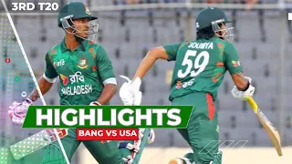 Bangladesh vs Usa Full Highlights 3rd T20I 2024 | BAN vs USA