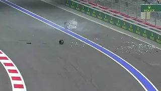 F1 2015 Romain Grosjean Big Crash in Russia - Russian Grand Prix
