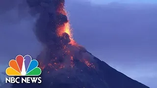 Volcano’s Spectacular Fiery Display Threatens 56K In The Philippines | NBC News