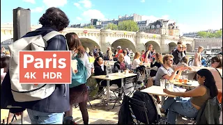 Paris France, It looks summer in Paris, HDR walking tour - 4K HDR 60 fps