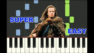 SUPER EASY piano tutorial "WHO WANTS TO LIVE FOREVER" Queen, Highlander, 1986, with free sheet music