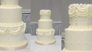 Tips for Making a Trendy 3 Tier Victorian Lambeth Piped Wedding Cake with a Faux Middle Tier