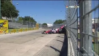 Dario Franchitti Huge Crash Houston GP Race 2 with interviews