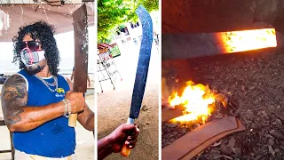 PRIMITIVE TECHNOLOGY MAKING A SUPER SHARP KNIFE | HOW FISH CUTTING KNIFE MADE