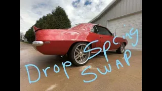 69 Camaro 2" drop leaf spring swap from fiberglass to Summit multi-leaf and Lakewood bars