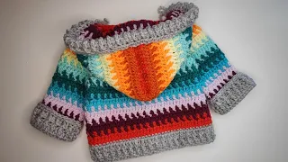 Crochet #51 How to crochet baby hoodie / coat Part /1