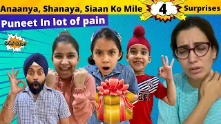 Puneet In Lot Of Pain - Anaanya Shanaya Siaan Ko Mile 4 Surprises | RS 1313 VLOGS | Ramneek Singh