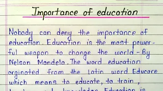 Importance of education essay in english || Essay on education
