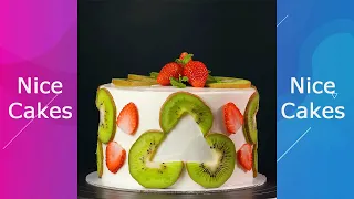 Kiwi & Strawberry Cake Decorating