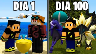 Sobrevivi 100 Dias Com Youtubers de Pokémon no Minecraft Pixelmon - O FILME 4