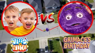 Drone Catches Vlad and Niki Try Grimace Shake Challenge in Real Life!